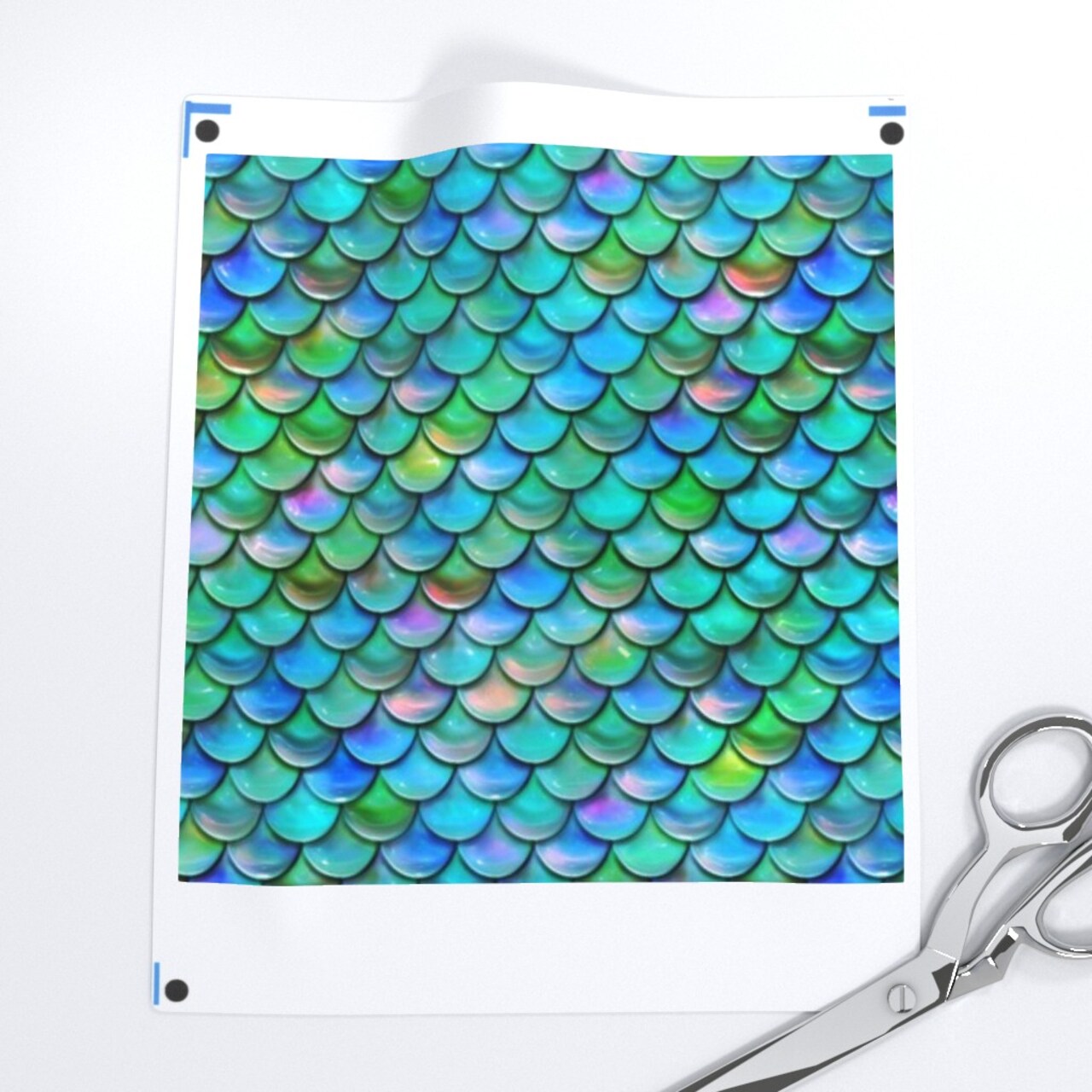 Mermaid Scales Fish Ocean Mermaids Aquatic Custom Printed Fabric by Spoonflower Various Fabrics by the Yard or Fat Quarter